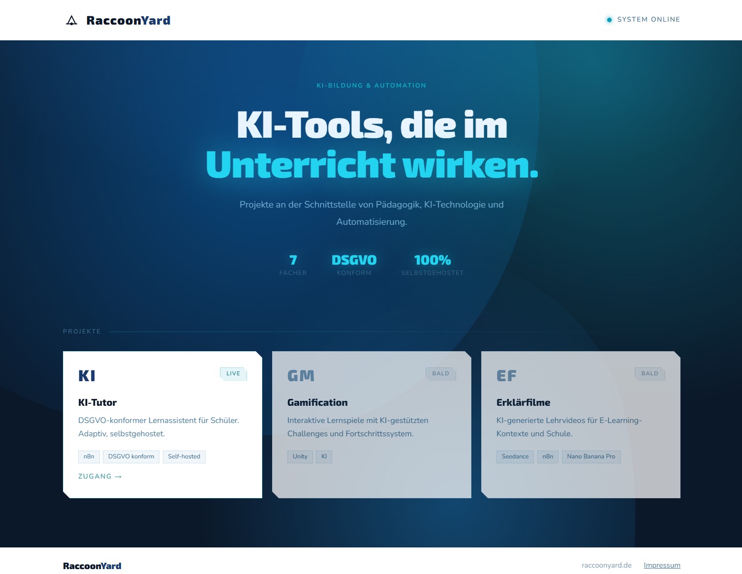 RaccoonYard Landingpage